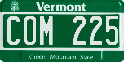 VT license plate COM225