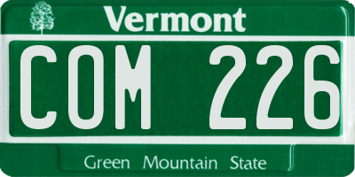 VT license plate COM226
