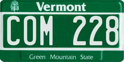 VT license plate COM228