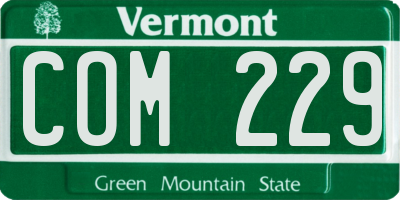 VT license plate COM229