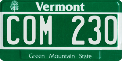 VT license plate COM230