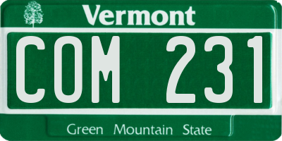 VT license plate COM231