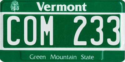 VT license plate COM233