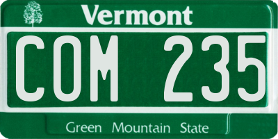 VT license plate COM235