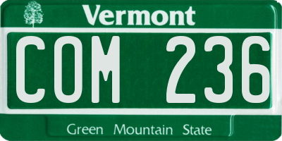 VT license plate COM236