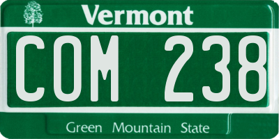 VT license plate COM238