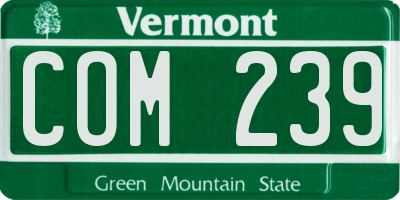 VT license plate COM239