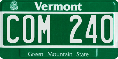 VT license plate COM240