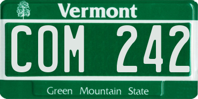 VT license plate COM242