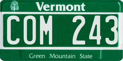 VT license plate COM243
