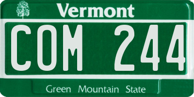 VT license plate COM244