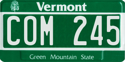 VT license plate COM245