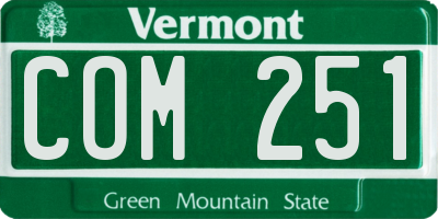 VT license plate COM251