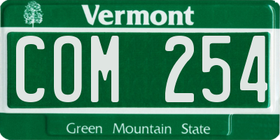 VT license plate COM254