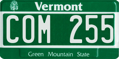 VT license plate COM255