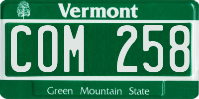 VT license plate COM258