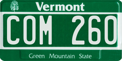VT license plate COM260