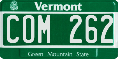 VT license plate COM262