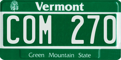 VT license plate COM270