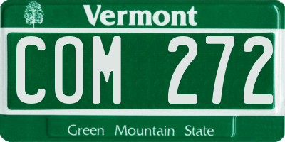 VT license plate COM272