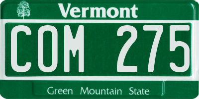 VT license plate COM275