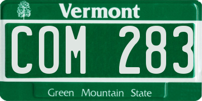 VT license plate COM283