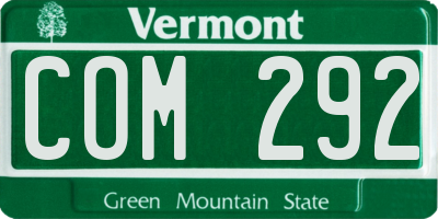 VT license plate COM292