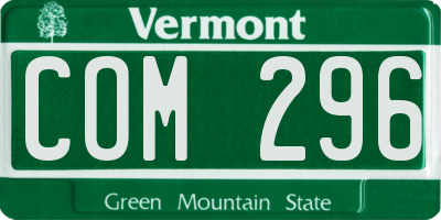 VT license plate COM296
