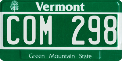 VT license plate COM298