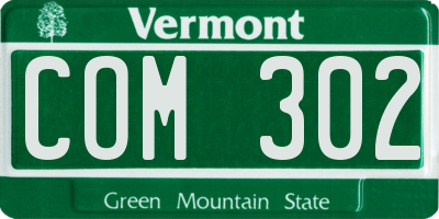 VT license plate COM302