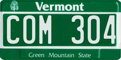 VT license plate COM304