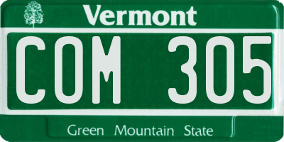 VT license plate COM305