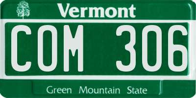 VT license plate COM306
