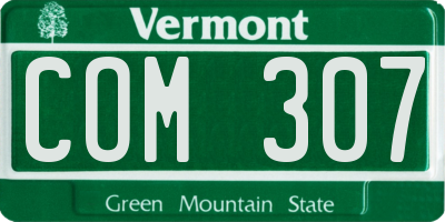 VT license plate COM307