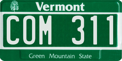 VT license plate COM311