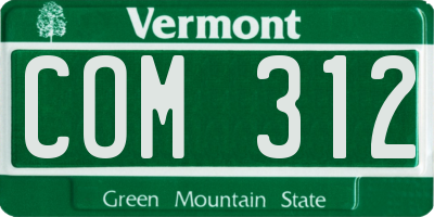 VT license plate COM312