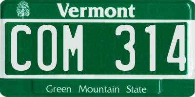 VT license plate COM314