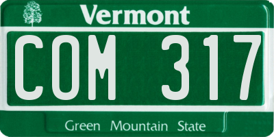 VT license plate COM317
