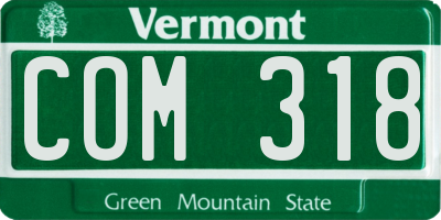 VT license plate COM318