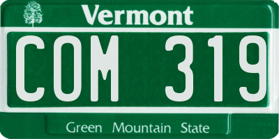 VT license plate COM319