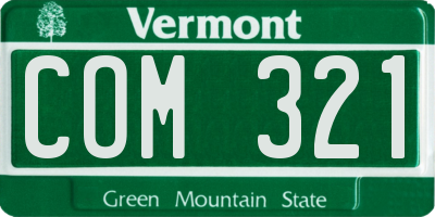 VT license plate COM321