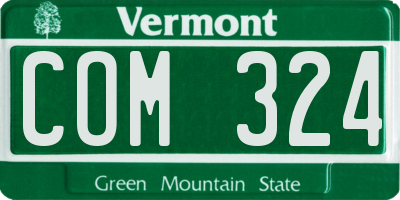 VT license plate COM324