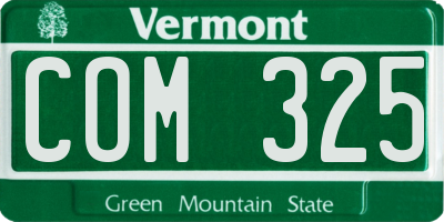 VT license plate COM325