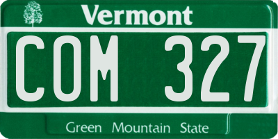 VT license plate COM327