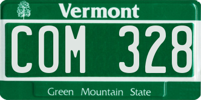 VT license plate COM328