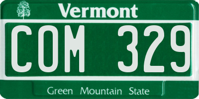 VT license plate COM329