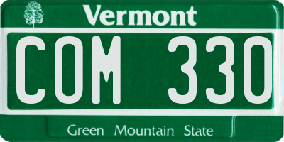 VT license plate COM330