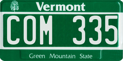 VT license plate COM335