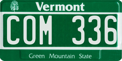 VT license plate COM336