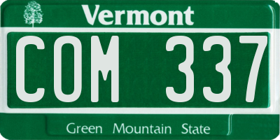 VT license plate COM337